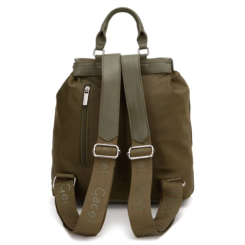 Mochila (Mu) Textil Pequeña Gacel Car3525 Oliva S/T 2