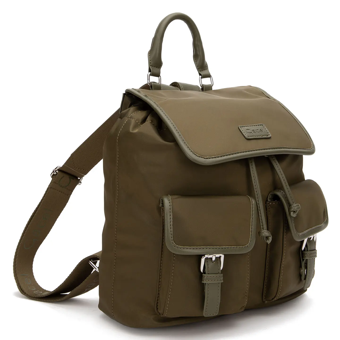 Mochila (Mu) Textil Pequeña Gacel Car3525 Oliva S/T 3