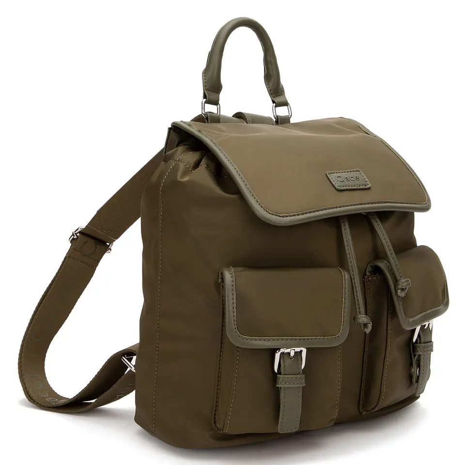 Mochila (Mu) Textil Pequeña Gacel Car3525 Oliva S/T 3