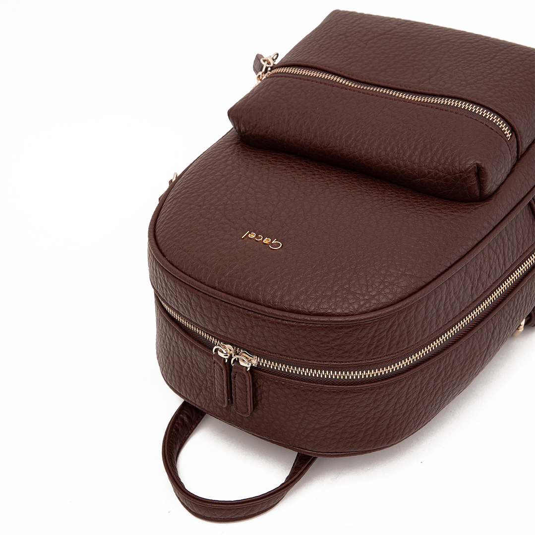 MOCHILA (MU) SUEDE PEQUEÑA GACEL CAR3519 CHOCOLATE S/T 5