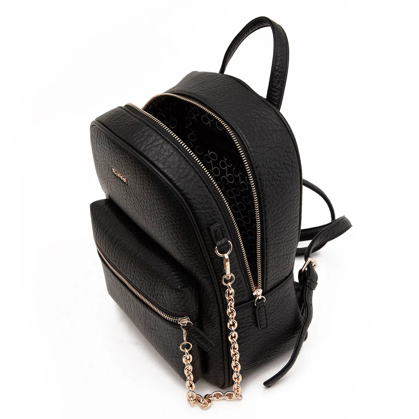 Mochila (Mu) Suede Pequeña Gacel Car3518 Negro S/T 6