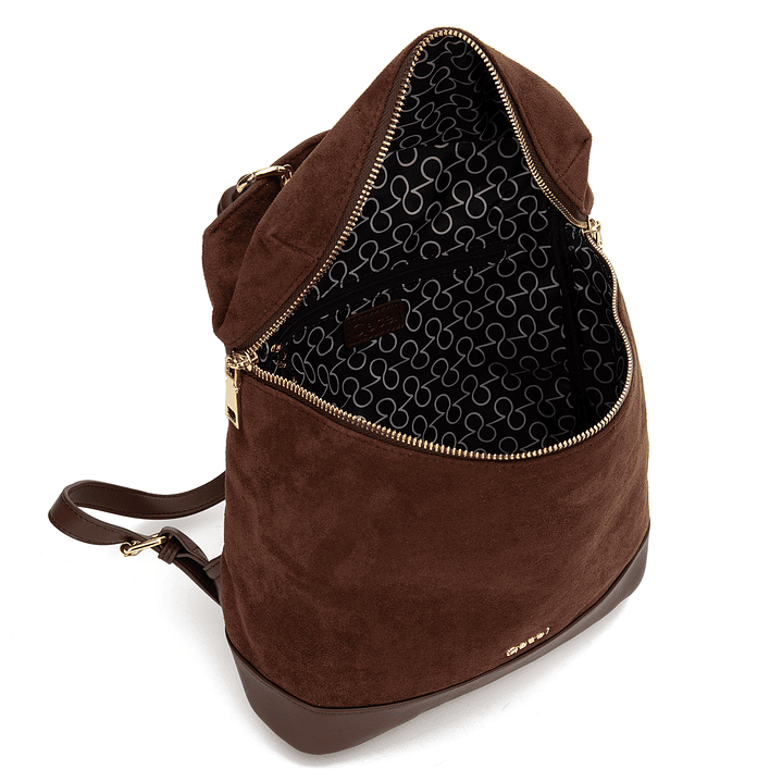 MOCHILA (MU) SUEDE PEQUEÑA GACEL CAR3515 CHOCOLATE S/T 3