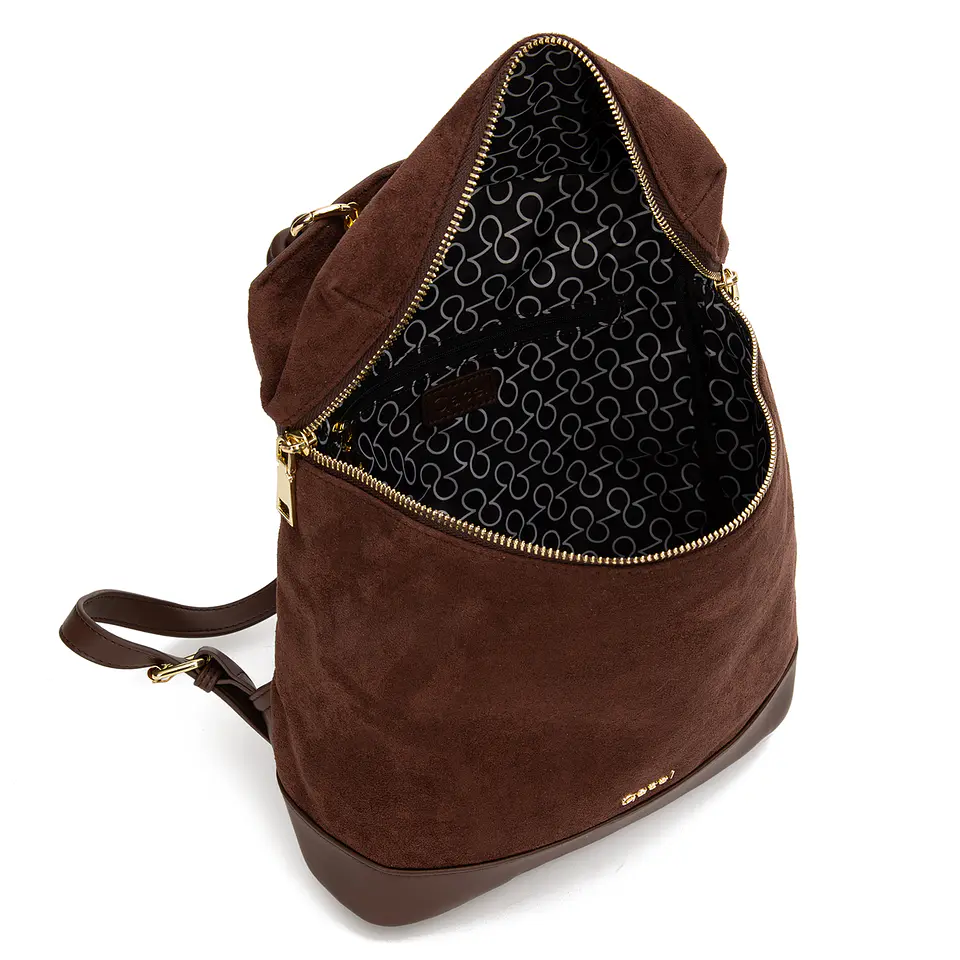 Mochila (Mu) Suede Pequeña Gacel Car3515 Chocolate S/T 3
