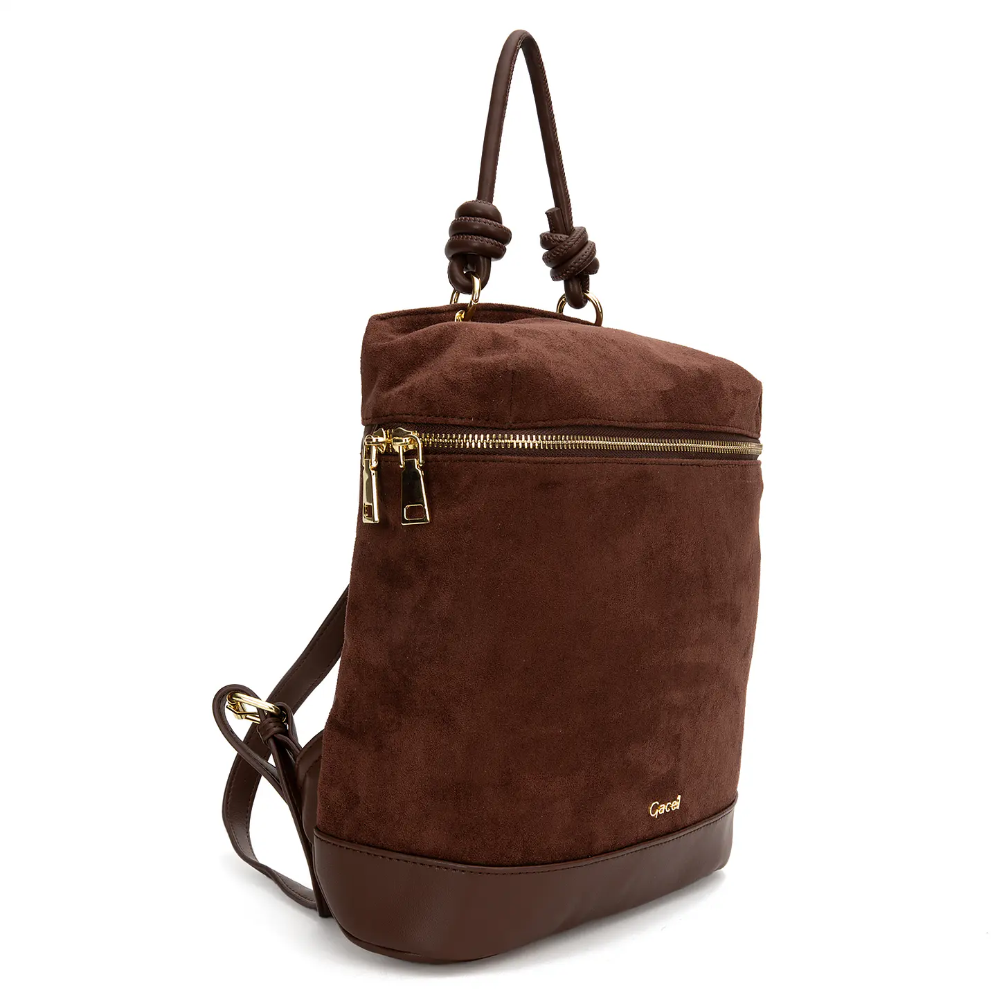 Mochila (Mu) Suede Pequeña Gacel Car3515 Chocolate S/T 4