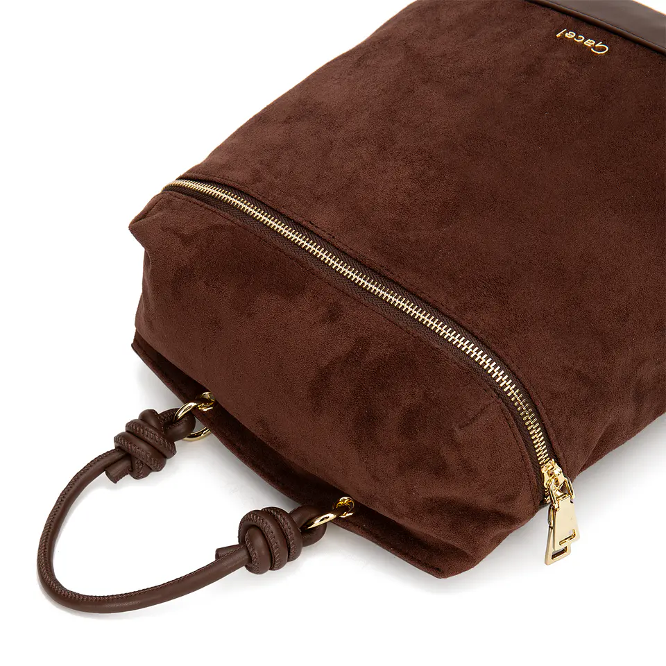 Mochila (Mu) Suede Pequeña Gacel Car3515 Chocolate S/T 5