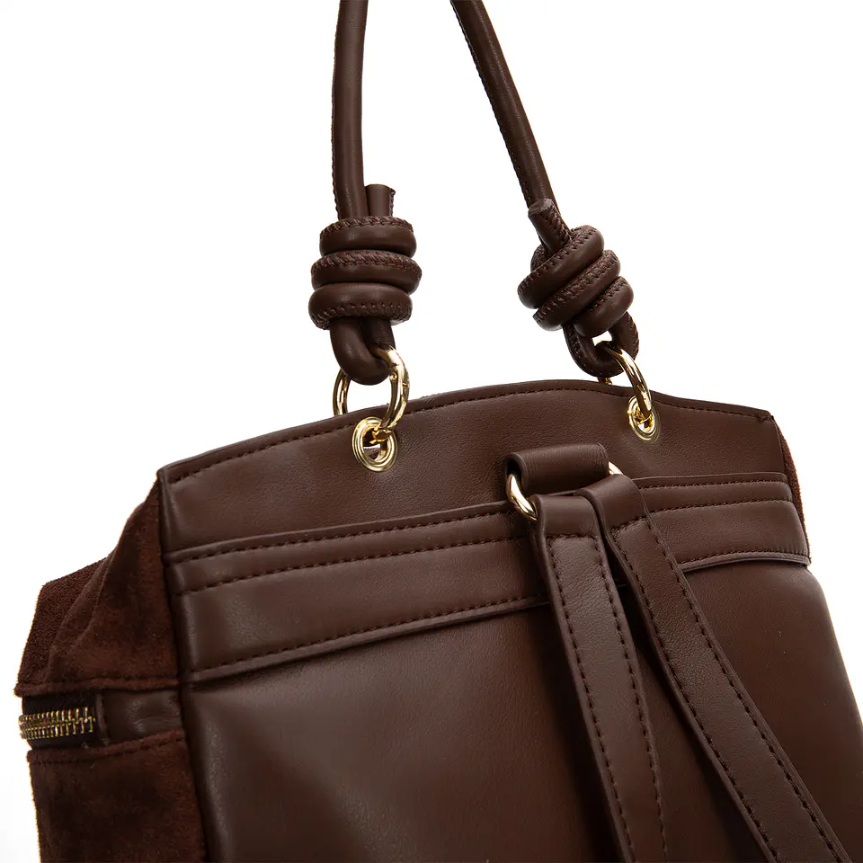 Mochila (Mu) Suede Pequeña Gacel Car3515 Chocolate S/T 6