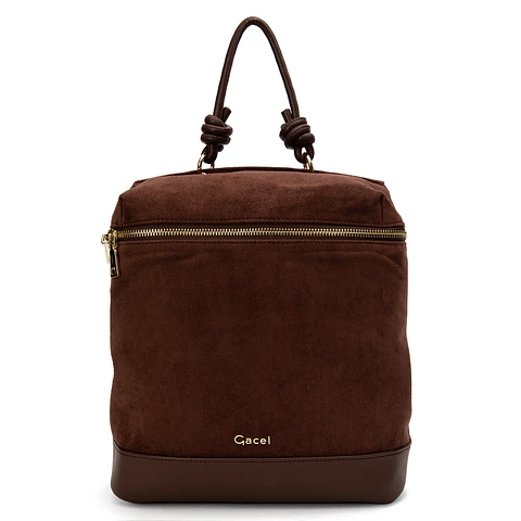 Mochila (Mu) Suede Pequeña Gacel Car3515 Chocolate S/T