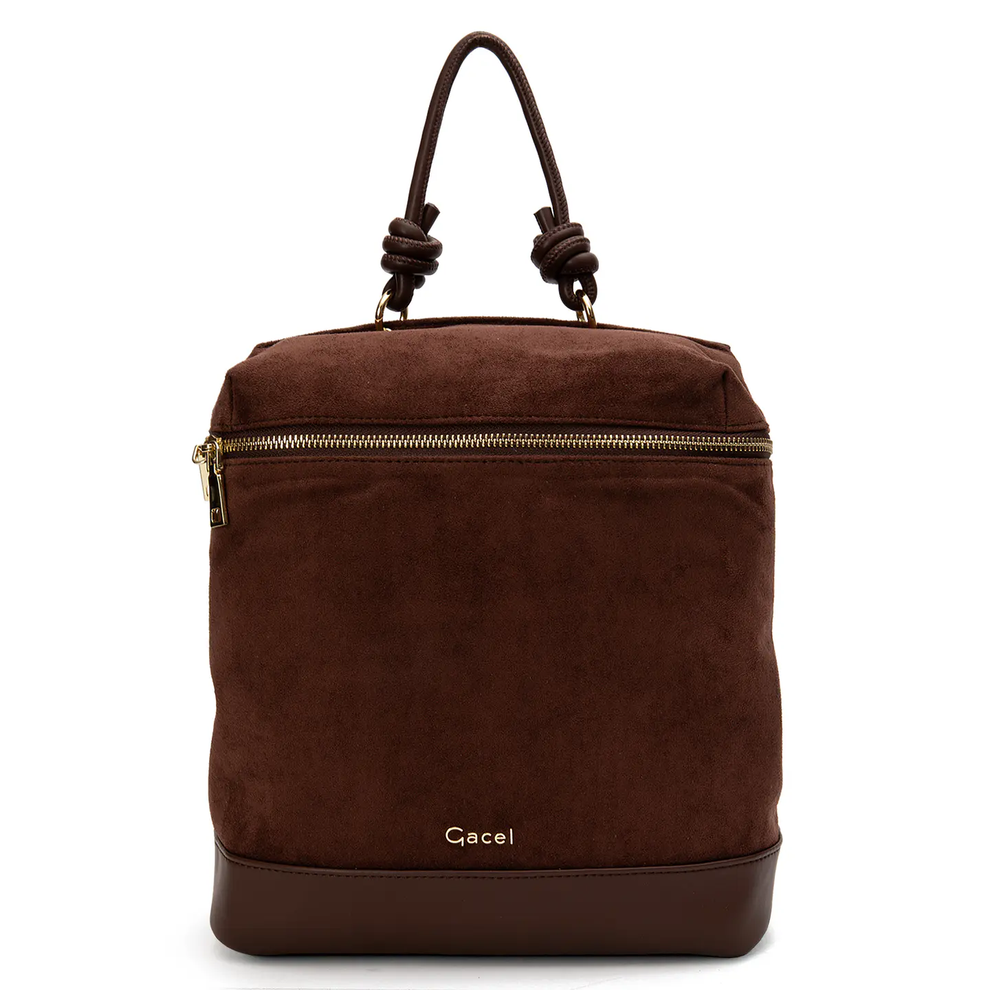 Mochila (Mu) Suede Pequeña Gacel Car3515 Chocolate S/T 1