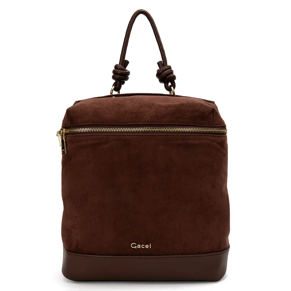 Mochila (Mu) Suede Pequeña Gacel Car3515 Chocolate S/T 1