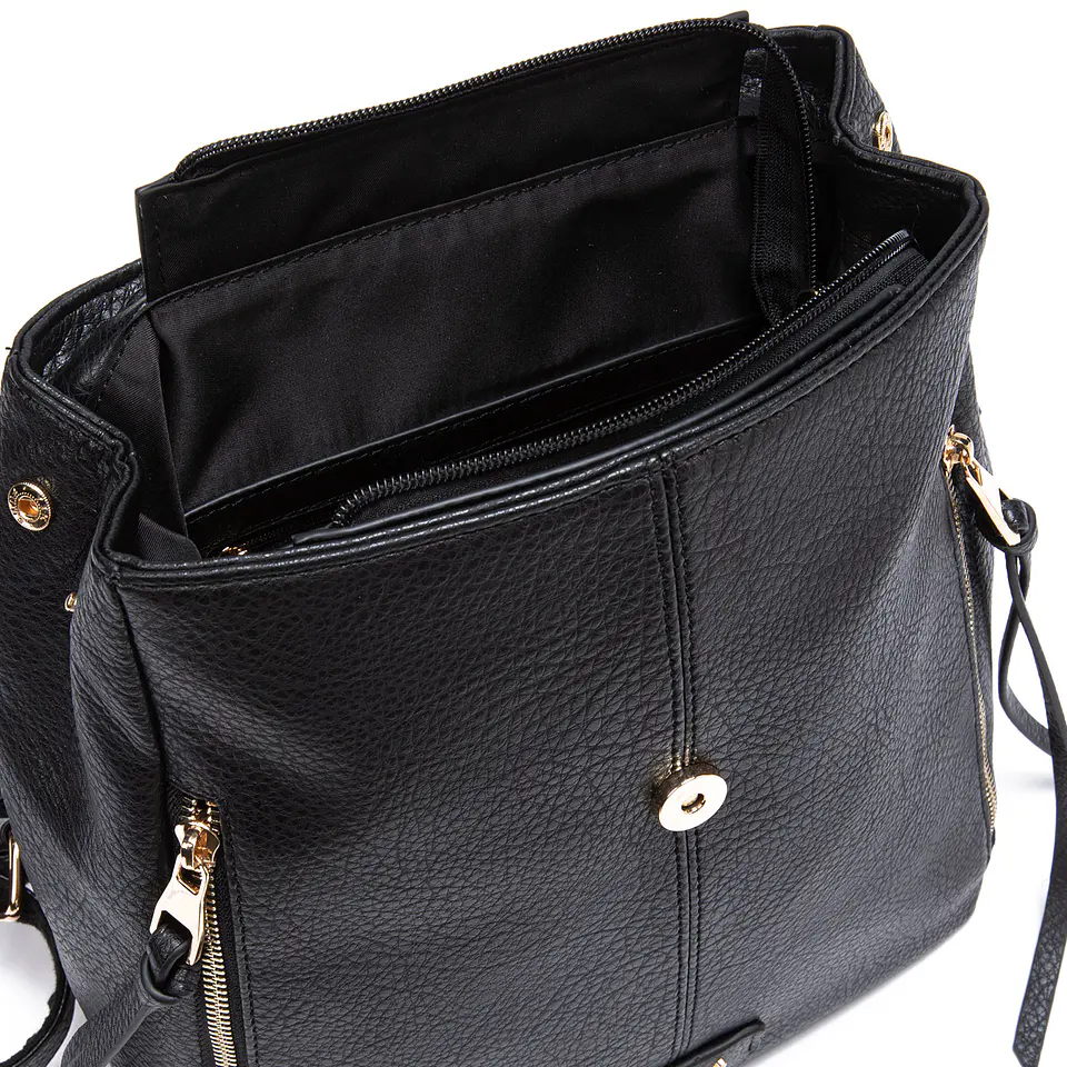 Mochila (Mu) Graneado Pequeña Gacel Car2949 Negro S/T 3