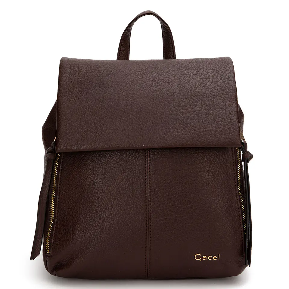 Mochila (Mu) Graneado Pequeña Gacel Car3508 Chocolate S/T 1