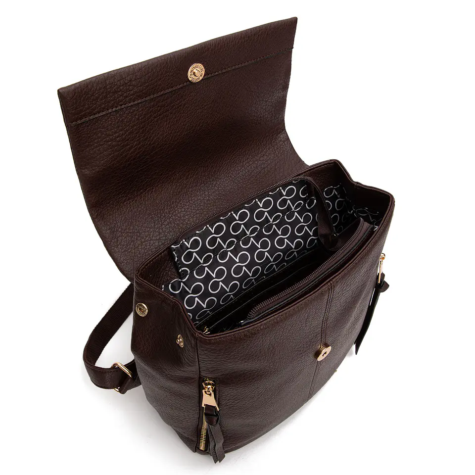 Mochila (Mu) Graneado Pequeña Gacel Car3508 Chocolate S/T 3