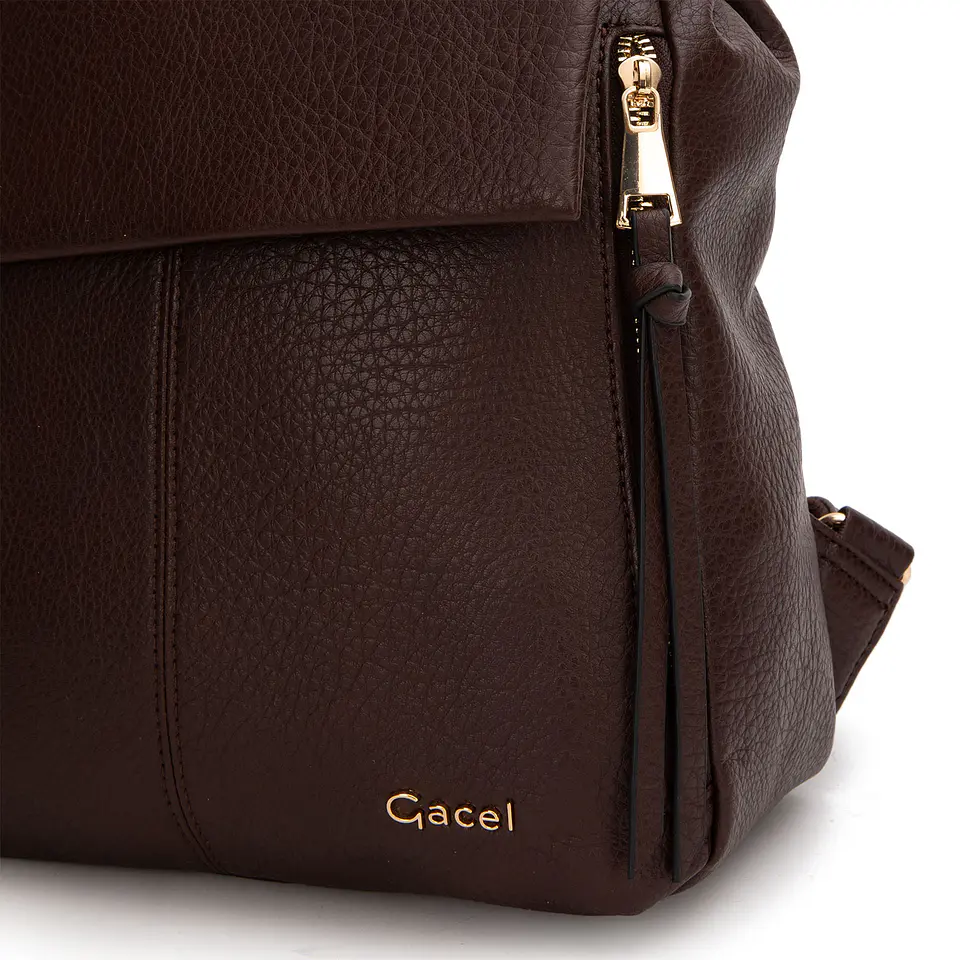 Mochila (Mu) Graneado Pequeña Gacel Car3508 Chocolate S/T 5