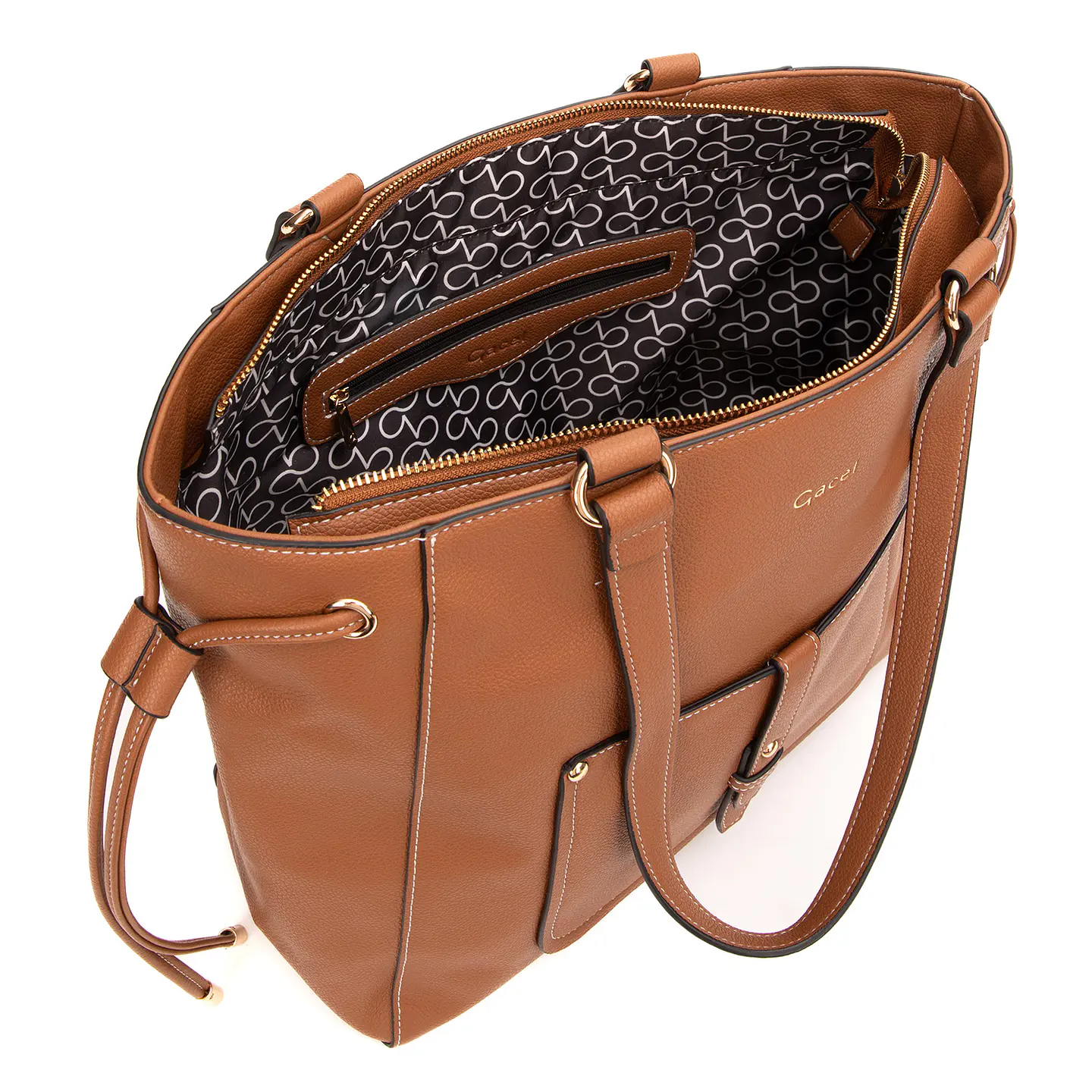 Cartera (Mu) Graneado Shopping Gacel Car3507 Tostado S/T 5