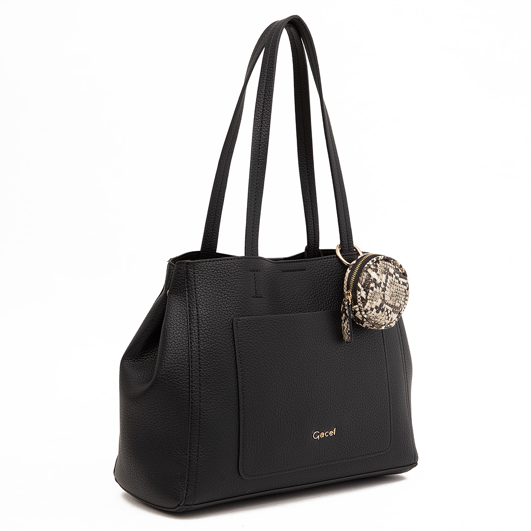 CARTERA (MU) DOS ASAS GRANEADO MEDIANA GACEL CAR3496 NEGRO S/T 1