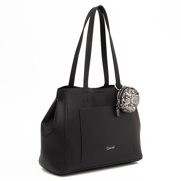 CARTERA (MU) DOS ASAS GRANEADO MEDIANA GACEL CAR3496 NEGRO S/T 1