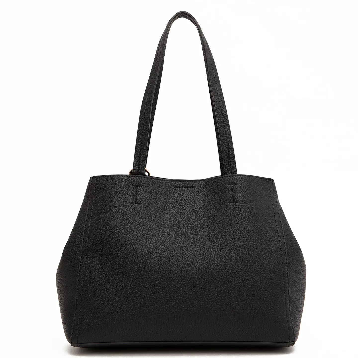 Cartera (Mu) Dos Asas Graneado Mediana Gacel Car3496 Negro S/T 3