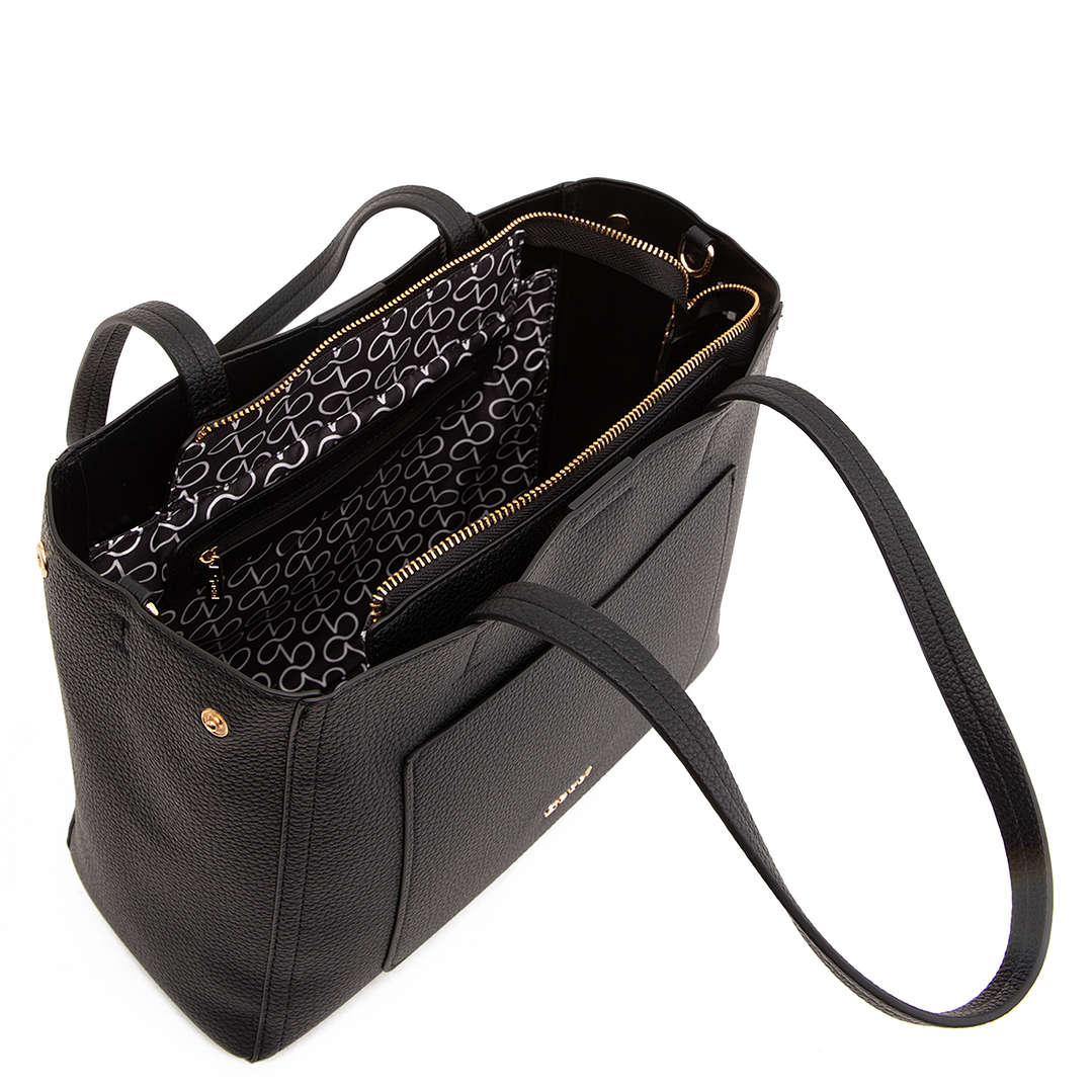 CARTERA (MU) DOS ASAS GRANEADO MEDIANA GACEL CAR3496 NEGRO S/T 6