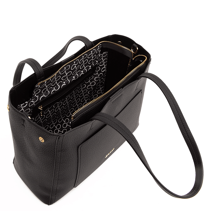 CARTERA (MU) DOS ASAS GRANEADO MEDIANA GACEL CAR3496 NEGRO S/T 6