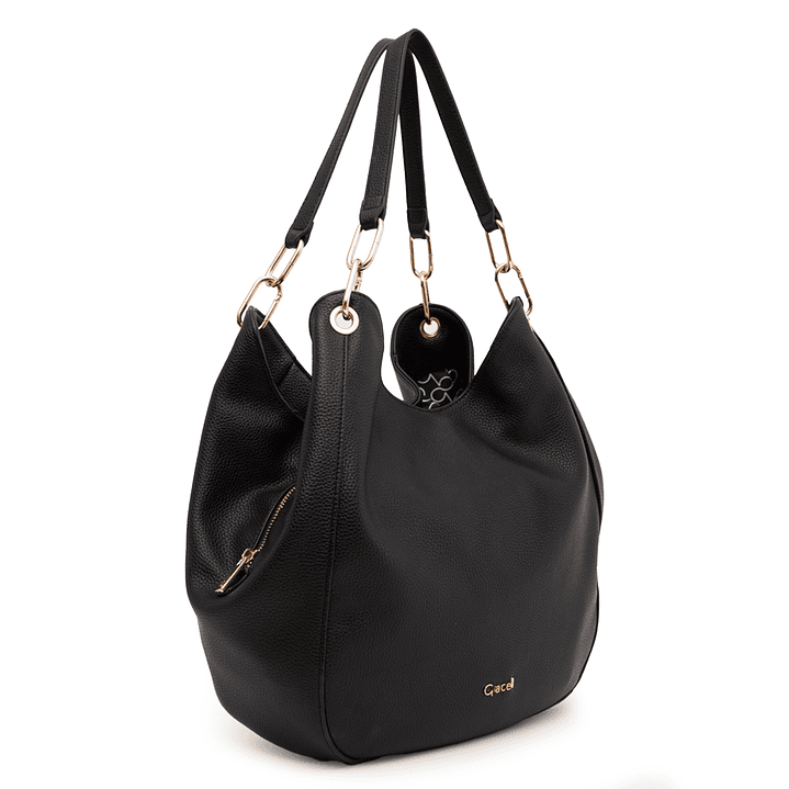 CARTERA (MU) DOS ASAS GRANEADO GRANDE GACEL CAR3466 NEGRO S/T 2