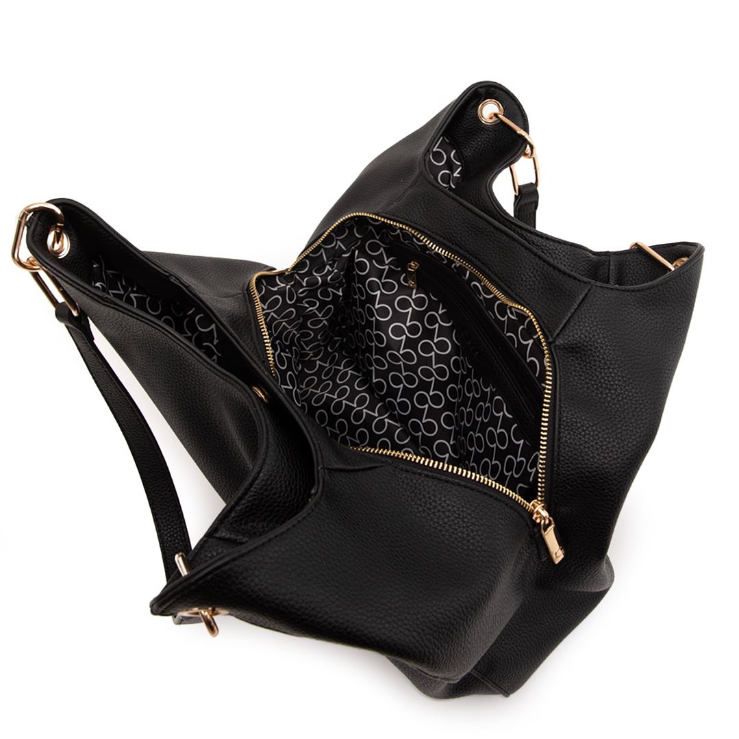 CARTERA (MU) DOS ASAS GRANEADO GRANDE GACEL CAR3466 NEGRO S/T 5