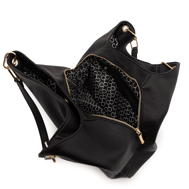 CARTERA (MU) DOS ASAS GRANEADO GRANDE GACEL CAR3466 NEGRO S/T 5