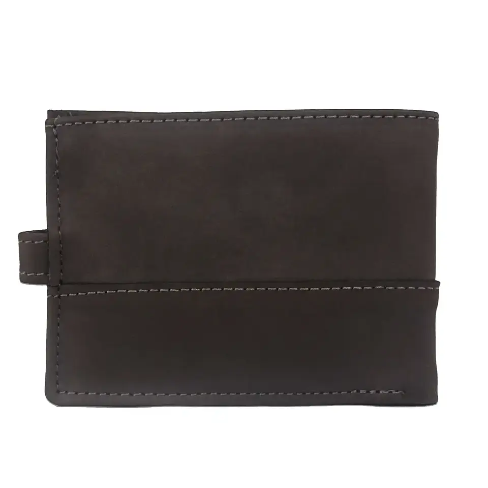 Billetera Hombre Cuero Graso Tarjetas C/Pasador Gino Rodinis Cafe 3