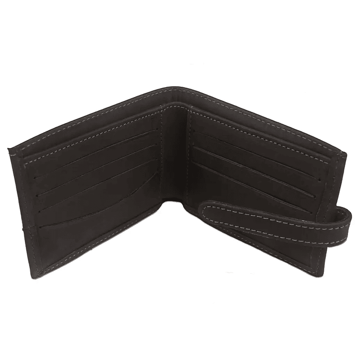 BILLETERA HOMBRE CUERO GRASO TARJETAS C/PASADOR GINO RODINIS CAFE 4