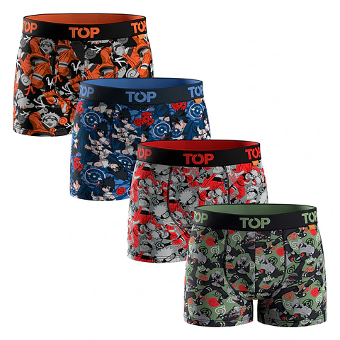 BOXER HOMBRE PACK 4 NARUTO-SASUKE-KAKASHI ALGODÓN 5013AENP4C3 S/C