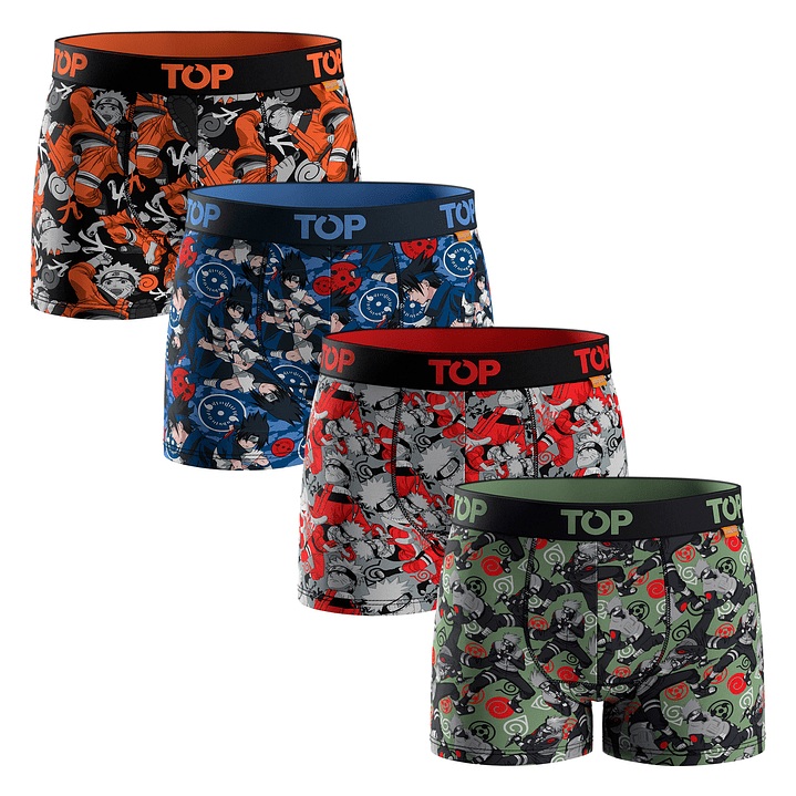 BOXER HOMBRE PACK 4 NARUTO-SASUKE-KAKASHI ALGODÓN 5013AENP4C3 S/C 1