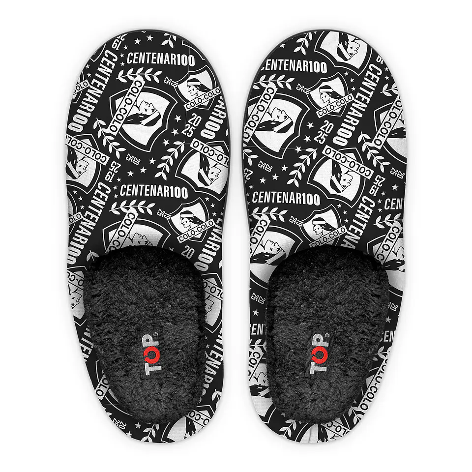 Pantufla Hombre Colo Colo 493Ccc2 Negro-Blanco 1