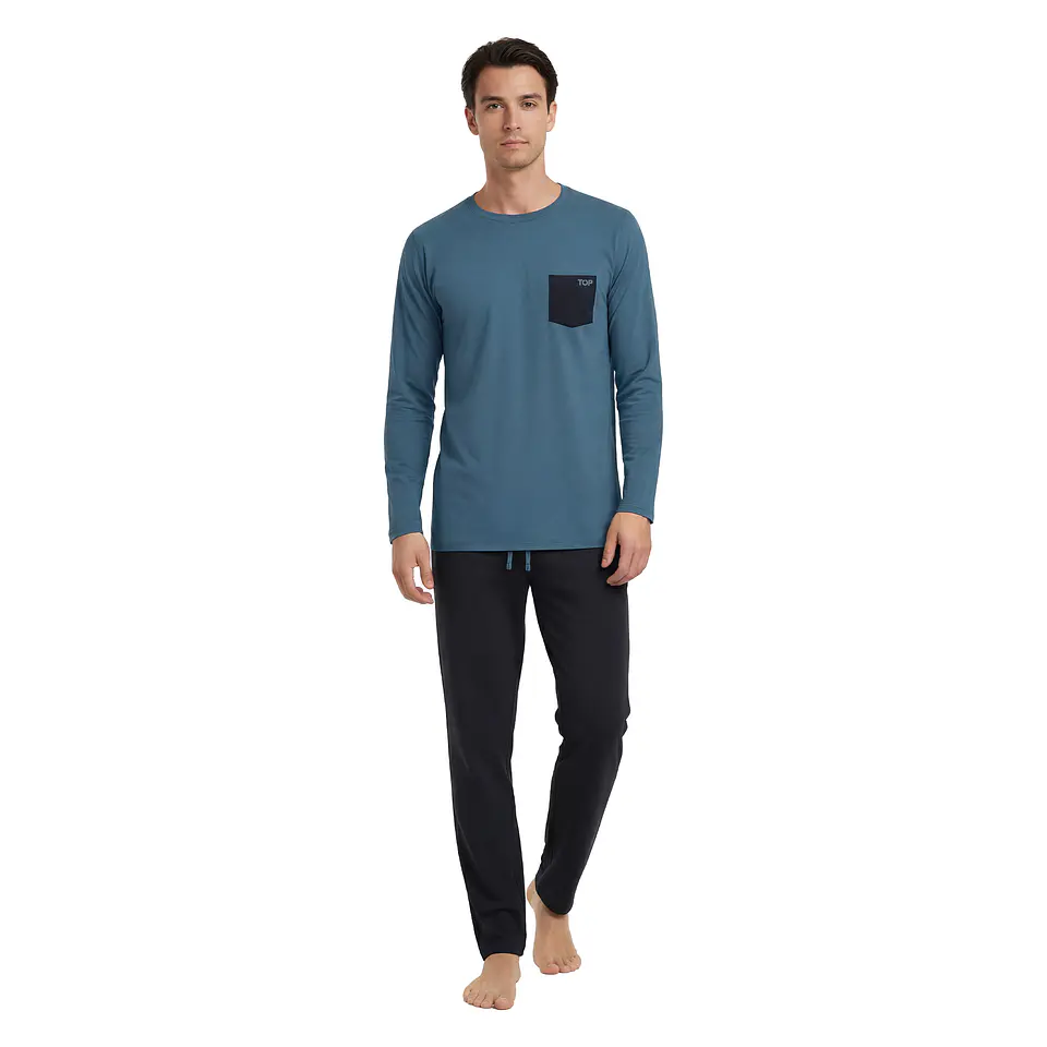 Pijama Hombre C/P M/L C/Pantalon 262Aic3 Azul 1
