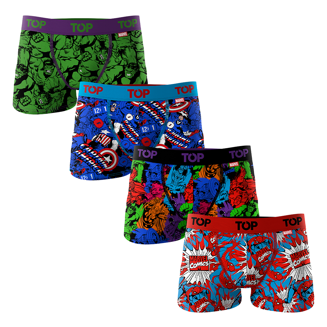 BOXER HOMBRE PACK 4 MARVEL SUPERHEROES 5013AMP4C15 S/C 1