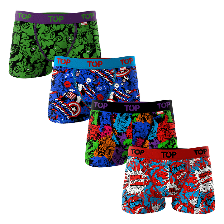 BOXER HOMBRE PACK 4 MARVEL SUPERHEROES 5013AMP4C15 S/C 1