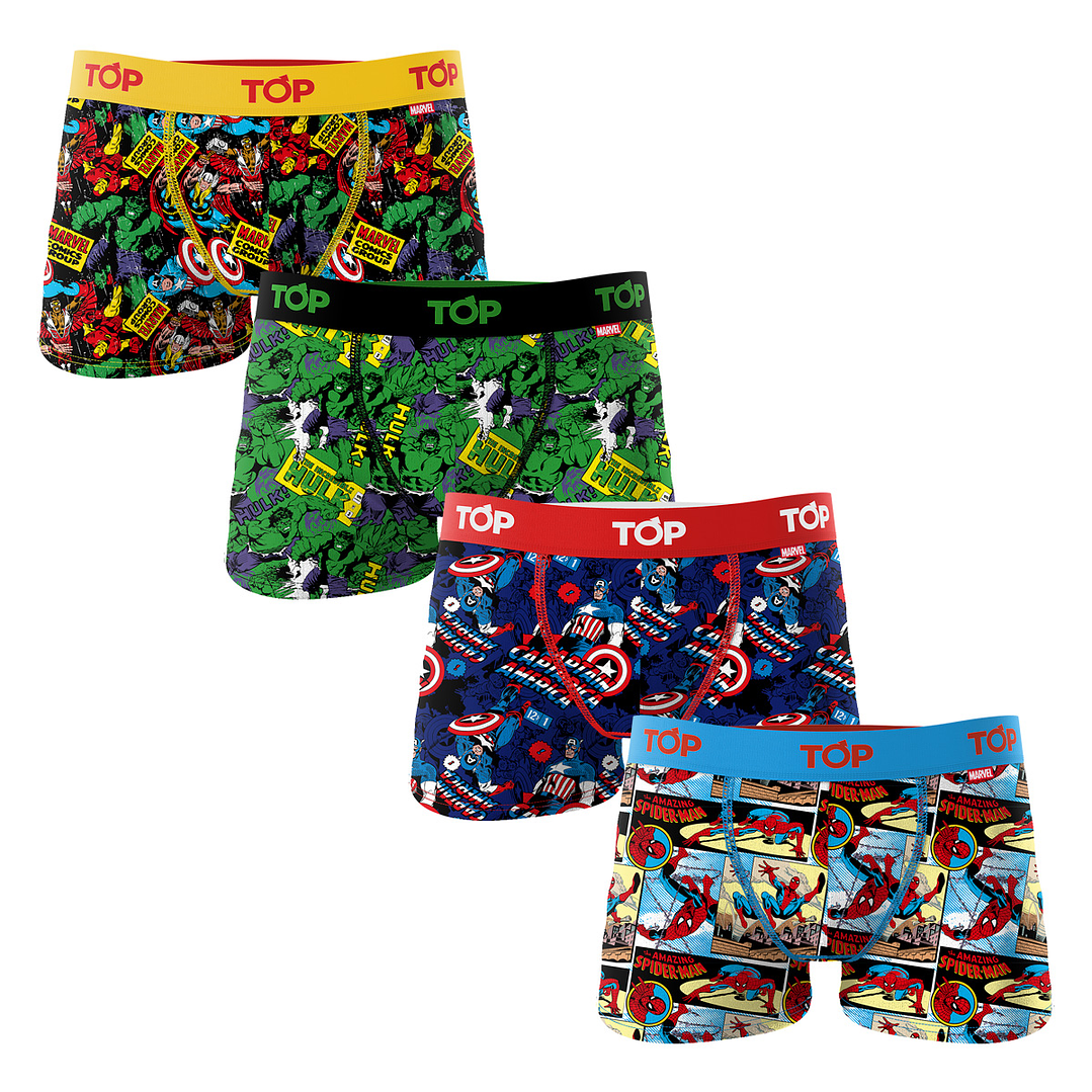 BOXER HOMBRE PACK 4 MARVEL SUPERHEROES 5013AMP4C14 S/C 1