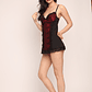 BABYDOLL (MU) ENCAJE /COLALESS MON-AMOUR 748 NEGRO-ROJO  - Miniatura 3