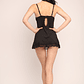 BABYDOLL (MU) ENCAJE /COLALESS MON-AMOUR 748 NEGRO-ROJO  - Miniatura 4