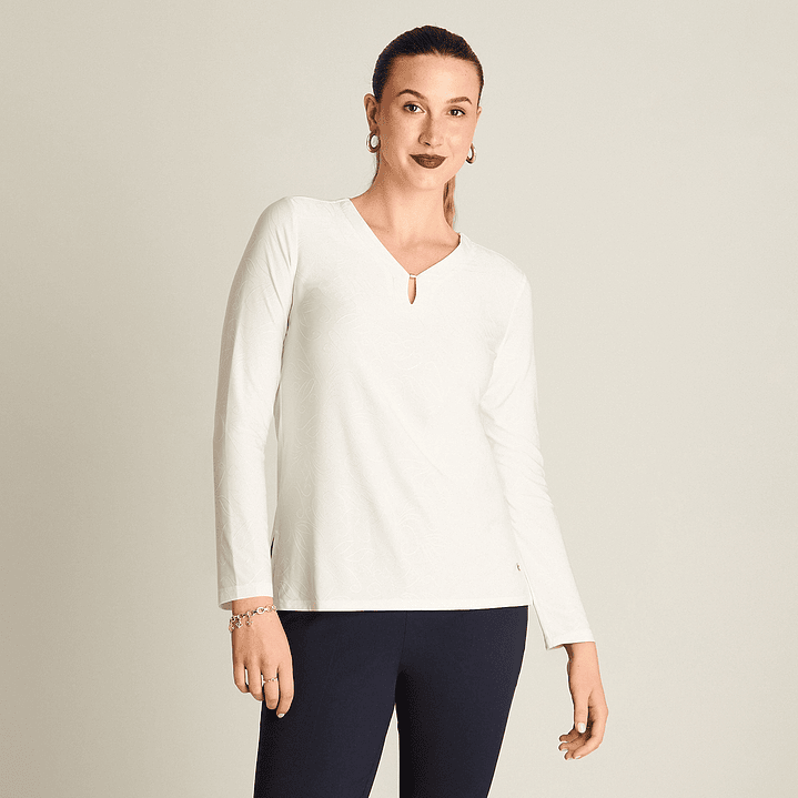 POLERA (MU) M/L C/V EST. LORENZO IMP. 108505 BEIGE  5