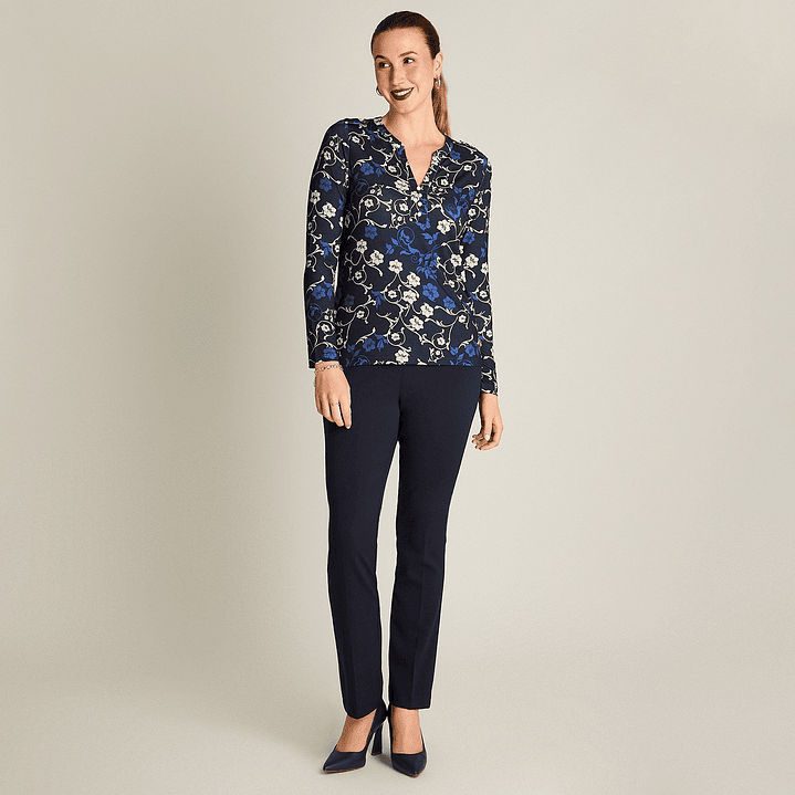 POLERA (MU) M/L C/MAO APLIC BOTONES EST LORENZO IMP. 108506 AZUL  3