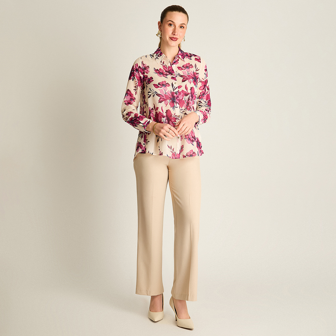 BLUSA (MU) M/L CAMISERA EST. APLIC LUREX LORENZO IMP. 208507 ARENA  1