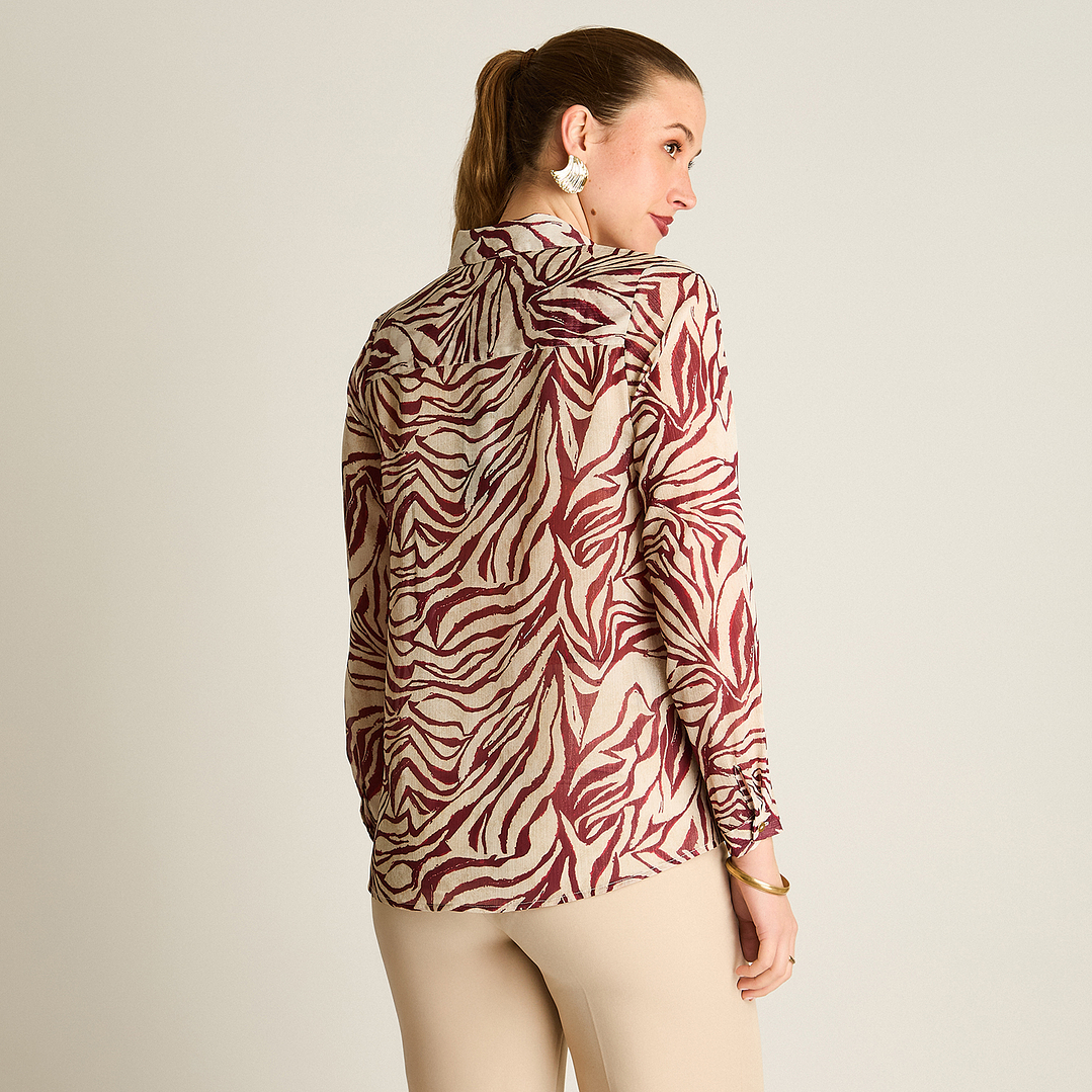 BLUSA (MU) M/L CAMISERA EST. APLIC LUREX LORENZO IMP. 208507 BURDEO  3