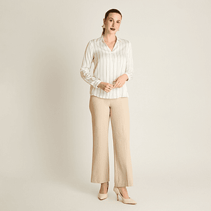 BLUSA (MU) M/L CAMISERA SATIN BASICA LISA LORENZO IMP. 208505 CRUDO 