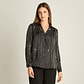 BLUSA (MU) M/L CAMISERA SATIN BASICA LISA LORENZO IMP. 208505 NEGRO  - Miniatura 1