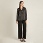 BLUSA (MU) M/L CAMISERA SATIN BASICA LISA LORENZO IMP. 208505 NEGRO  - Miniatura 4