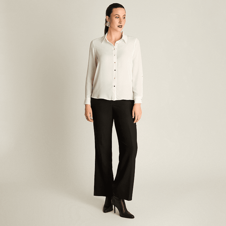 BLUSA (MU) M/L CAMISERA GEORGETTE EST LORENZO IMP. 208506 BLANCO  2