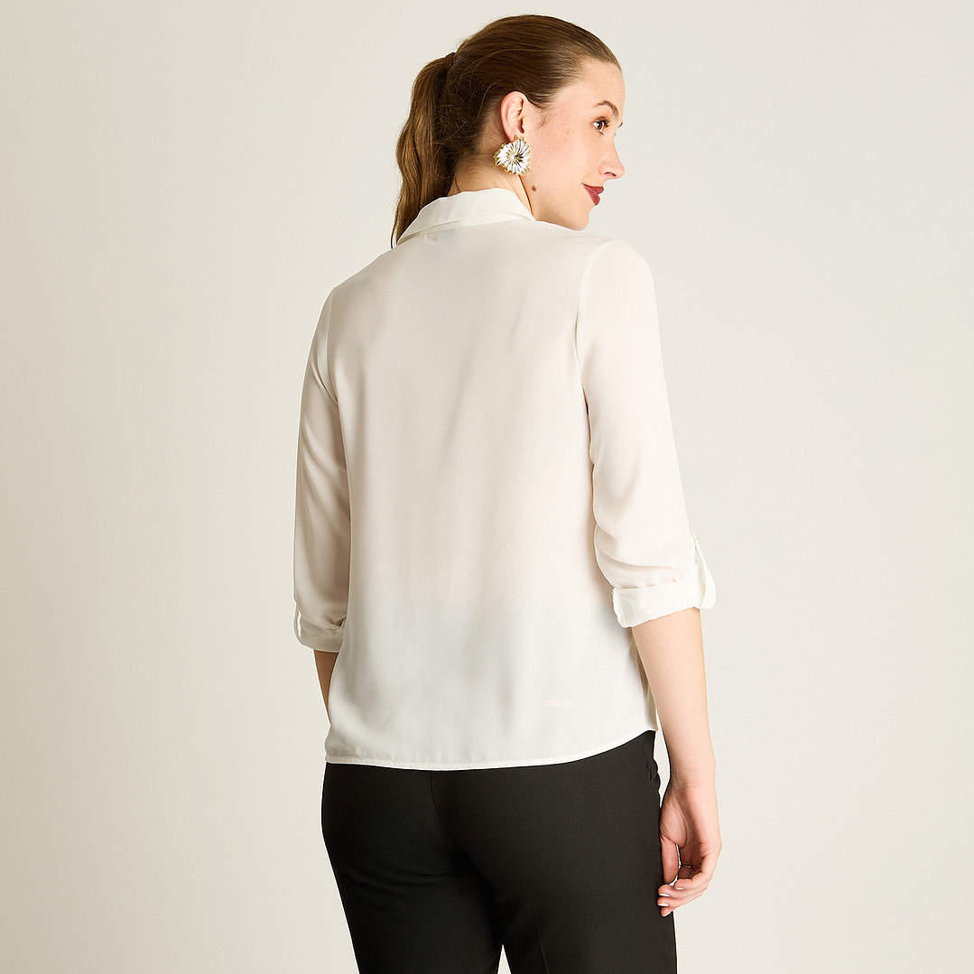 BLUSA (MU) M/L CAMISERA GEORGETTE EST LORENZO IMP. 208506 BLANCO  3