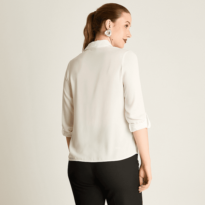 BLUSA (MU) M/L CAMISERA GEORGETTE EST LORENZO IMP. 208506 BLANCO  3