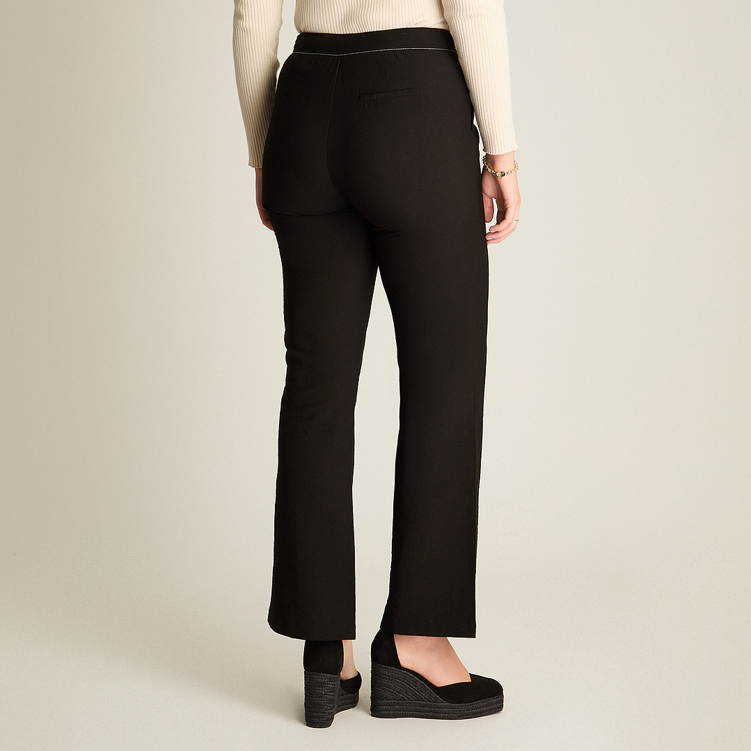 Pantalón Negro Palazzo Formal con Dos Botones 708502 4