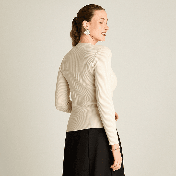 SWEATER (MU) M/L C/V PATA BOTON LISO LORENZO IMP. 818503 ARENA  2