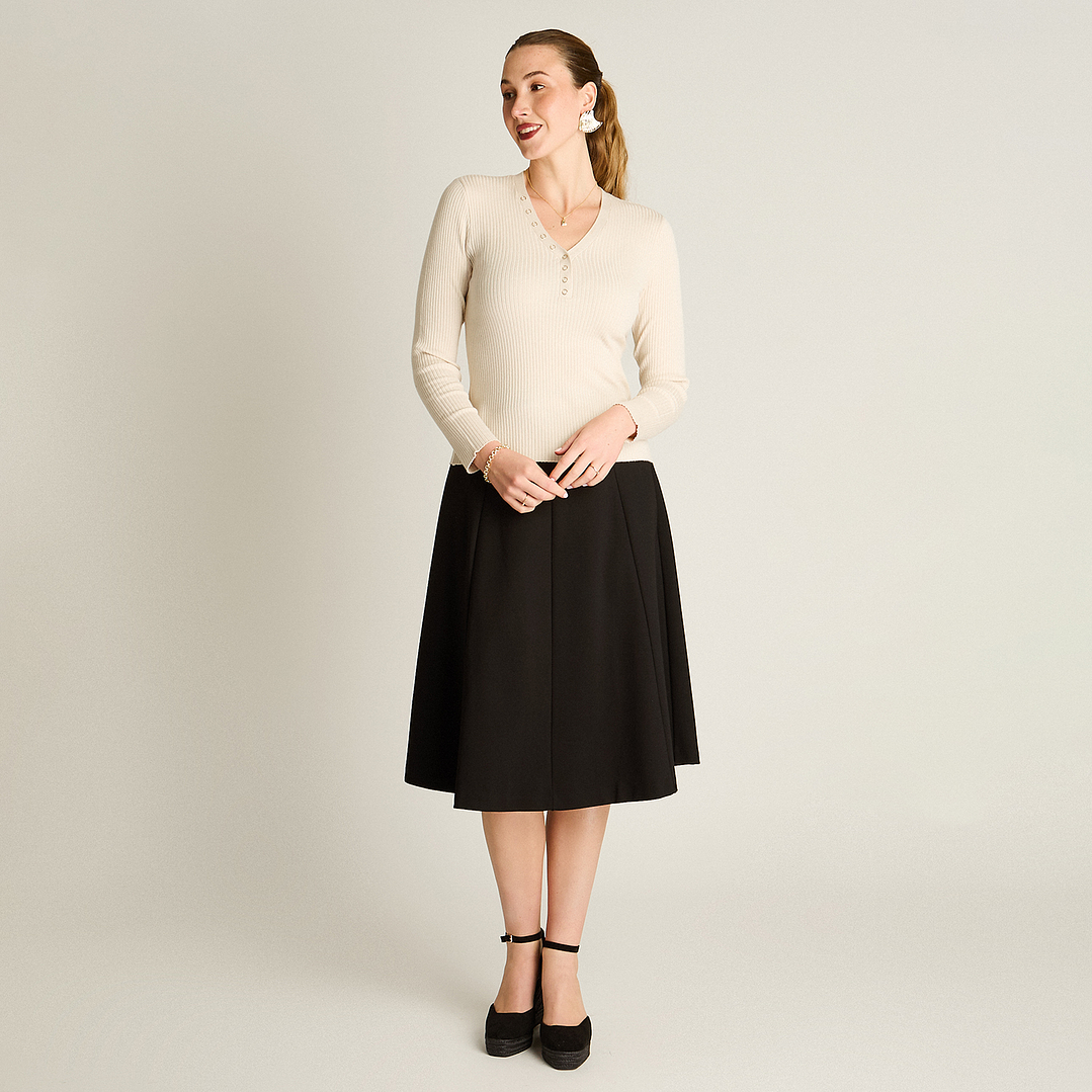 SWEATER (MU) M/L C/V PATA BOTON LISO LORENZO IMP. 818503 ARENA  4